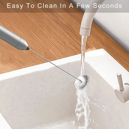 Handheld Electric Milk Frother – Battery-Operated Stainless Steel Foam Maker