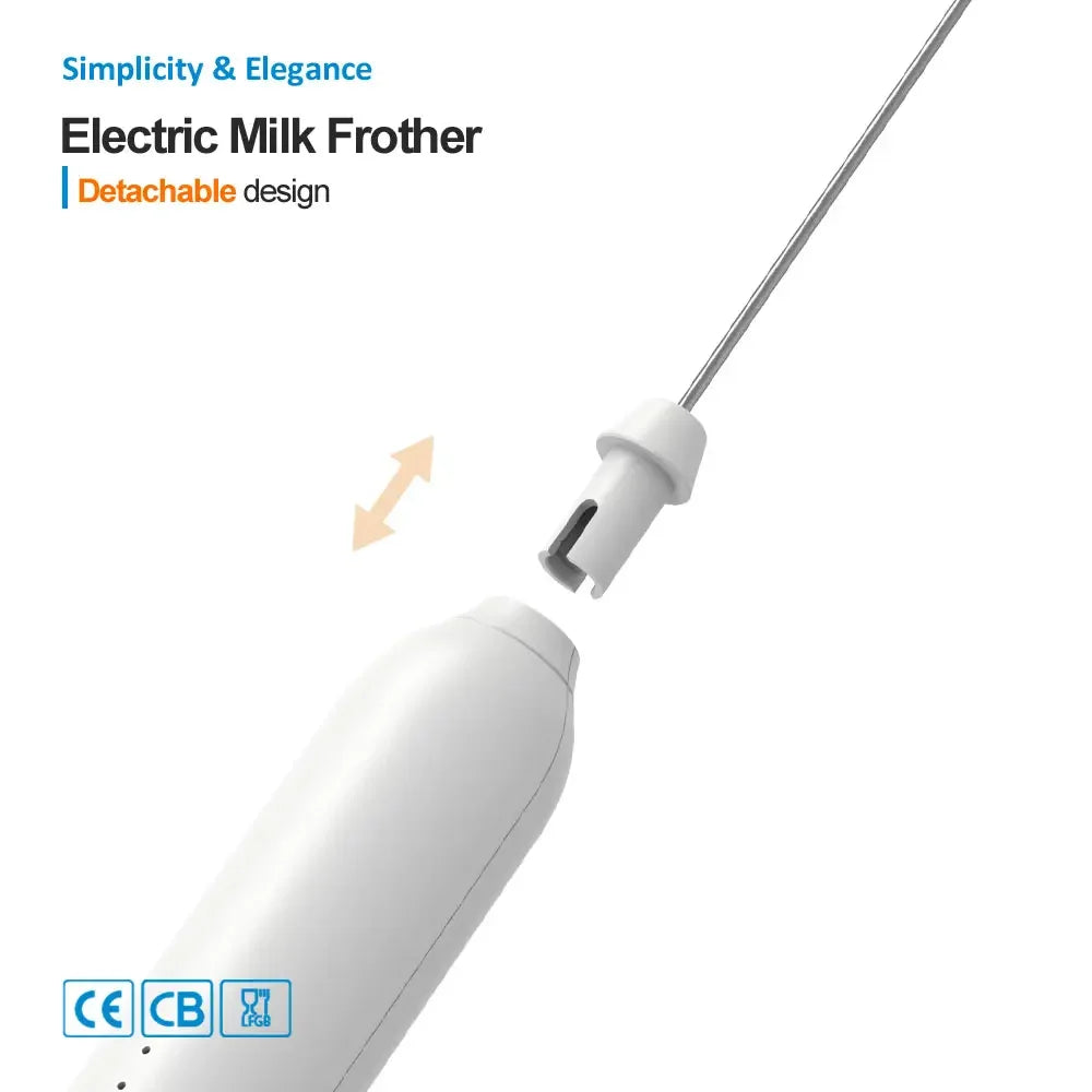 3-Speed Electric Milk Frother – USB Rechargeable Handheld Foam Maker