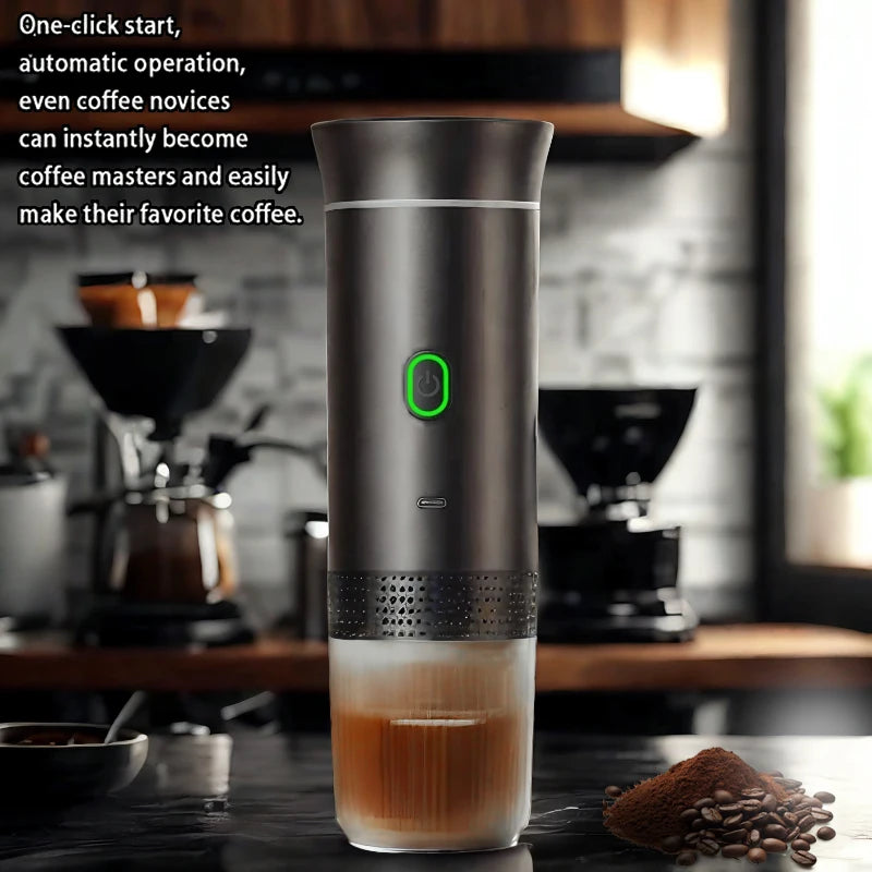 Portable Rechargeable Wireless Electric Espresso Maker – 3-in-1 Travel Coffee Machine