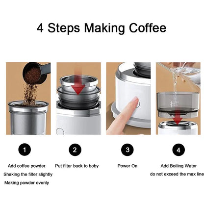 Mini Hand-Pressed Drip Coffee Maker – 1 Cup Portable Brewer