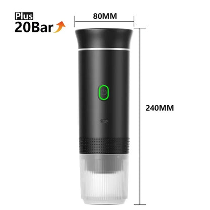 Portable Rechargeable Wireless Electric Espresso Maker – 3-in-1 Travel Coffee Machine