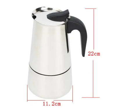 Stainless Steel Stovetop Moka Pot – 4/6/9 Cup Espresso Maker