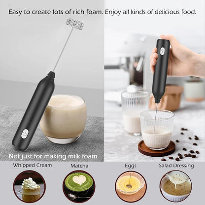 3-Speed Electric Milk Frother – USB Rechargeable Handheld Foam Maker