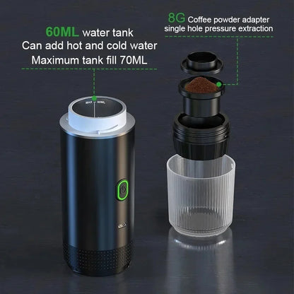 Portable Rechargeable Wireless Electric Espresso Maker – 3-in-1 Travel Coffee Machine